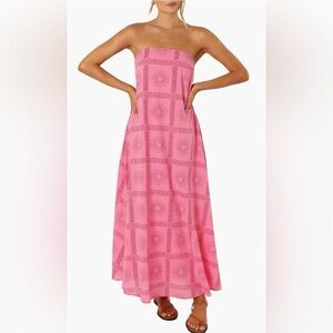Petal & Pup Soph Strapless Pink Maxi Dress
